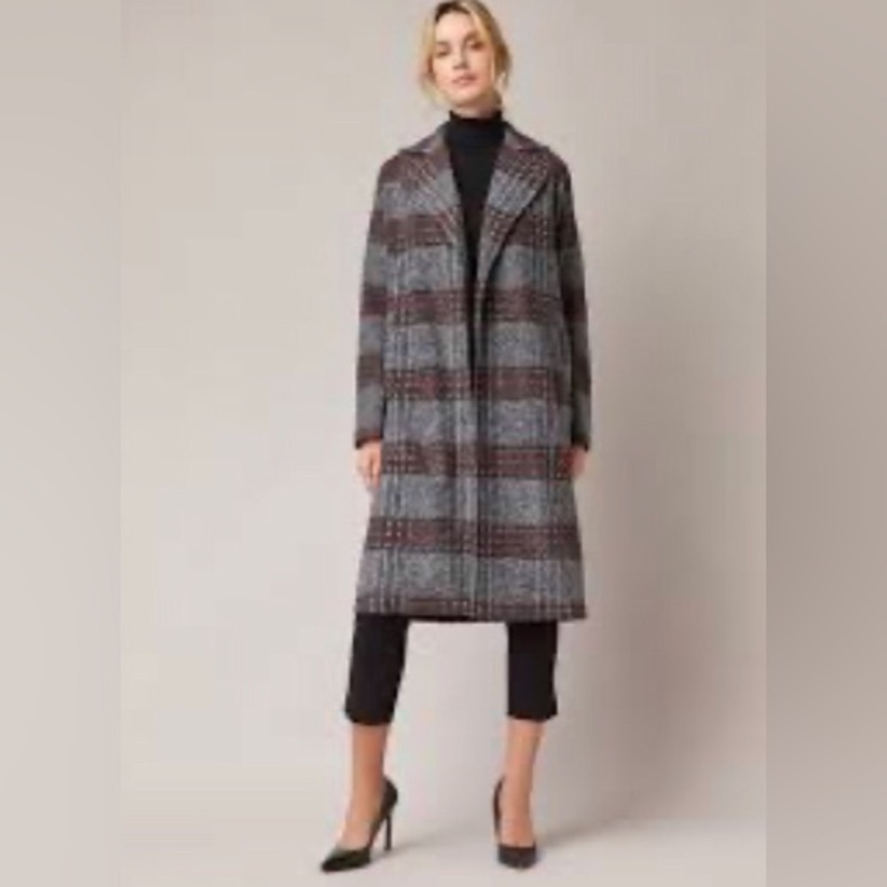 ML MELANIE LYNE wrap long fall jacket size medium
